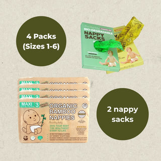 Bamboo Nappy and Nappy Sacks Bundle