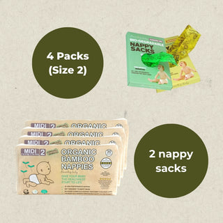 Bamboo Nappy and Nappy Sacks Bundle