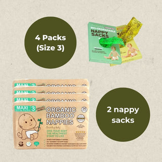 Bamboo Nappy and Nappy Sacks Bundle