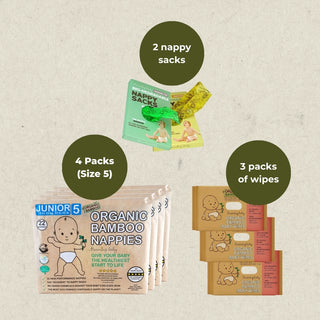 Bamboo Nappy, Wipes and Nappy Sacks Bundle