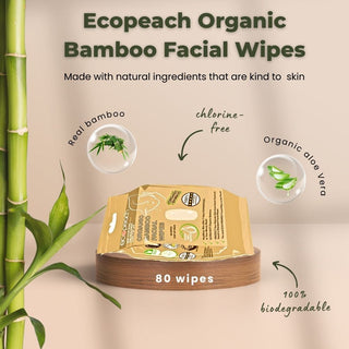 Ecopeach Organic Bamboo Facial Cleansing Wipes
