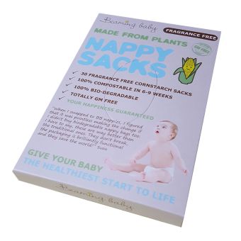 Beaming Baby Made From Plants Compostable Cornstarch Nappy Sacks FRAGRANCE-FREE 30 Sacks, Bulk Buy Offer