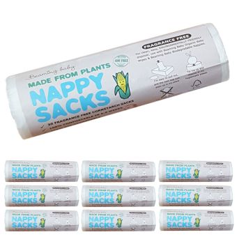 Beaming Baby Made From Plants Compostable Cornstarch Nappy Sacks FRAGRANCE-FREE 30 Sacks On a Roll, Bulk Buy Offer