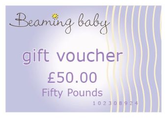 Printed on Recycled paper Beaming Baby Gift Voucher - £50.00