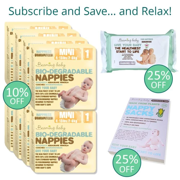 Beaming Baby Biodegradable Nappies Subscribe and Save 25